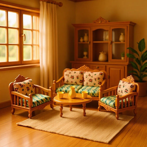 1:12 Scale Dollhouse Miniature Furniture Set – Sofa & Piano Ornaments for Girls